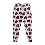 Purple Halloween Pumpkin Pattern Print Jogger Pants