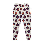 Purple Halloween Pumpkin Pattern Print Jogger Pants