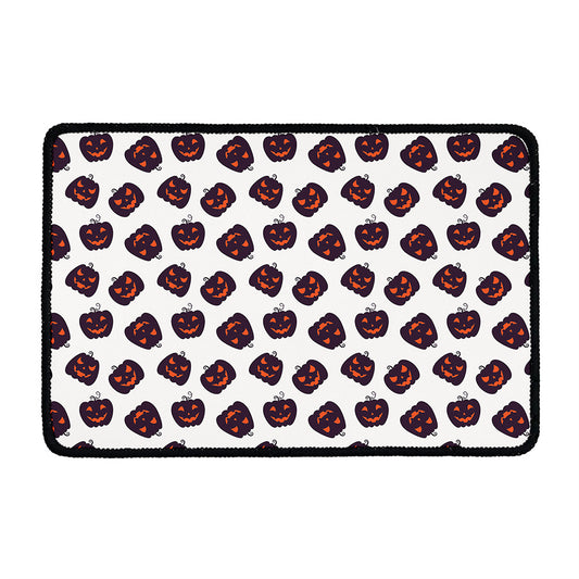 Purple Halloween Pumpkin Pattern Print Kitchen Mat