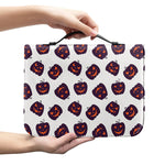 Purple Halloween Pumpkin Pattern Print Leather Bible Cover