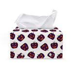 Purple Halloween Pumpkin Pattern Print Leather Tissue Box Cover