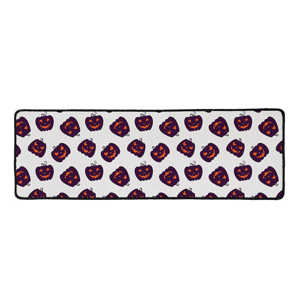 Purple Halloween Pumpkin Pattern Print Long Kitchen Mat