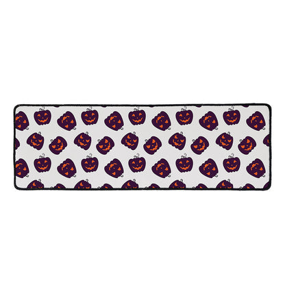 Purple Halloween Pumpkin Pattern Print Long Kitchen Mat