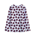 Purple Halloween Pumpkin Pattern Print Long Sleeve Short Coat