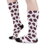 Purple Halloween Pumpkin Pattern Print Long Socks