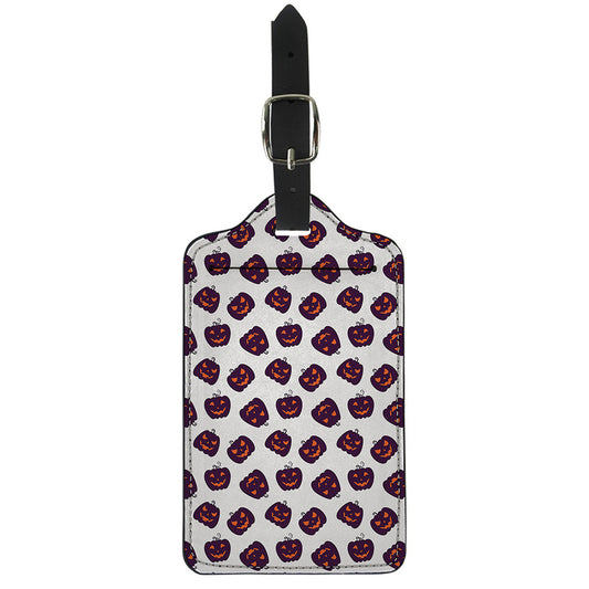 Purple Halloween Pumpkin Pattern Print Luggage Tag
