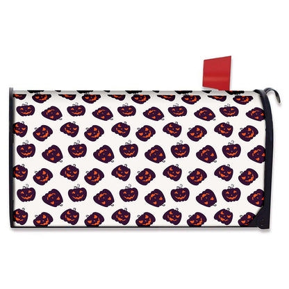 Purple Halloween Pumpkin Pattern Print Mailbox Cover
