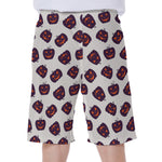 Purple Halloween Pumpkin Pattern Print Men's Beach Shorts