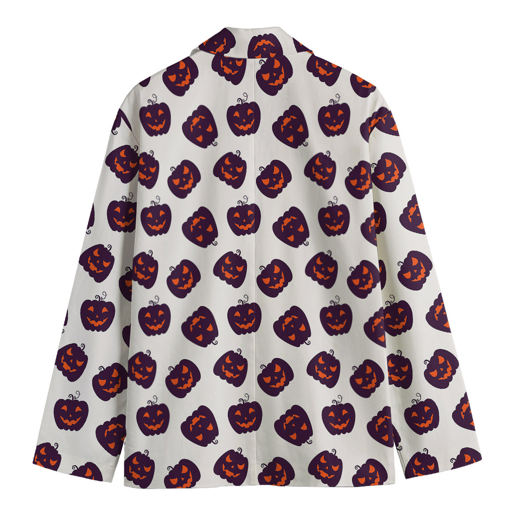 Purple Halloween Pumpkin Pattern Print Men's Blazer