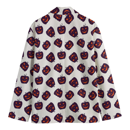Purple Halloween Pumpkin Pattern Print Men's Blazer