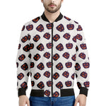 Purple Halloween Pumpkin Pattern Print Men's Bomber Jacket