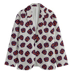 Purple Halloween Pumpkin Pattern Print Men's Cotton Blazer