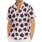 Purple Halloween Pumpkin Pattern Print Men's Deep V-Neck Shirt