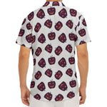 Purple Halloween Pumpkin Pattern Print Men's Deep V-Neck Shirt
