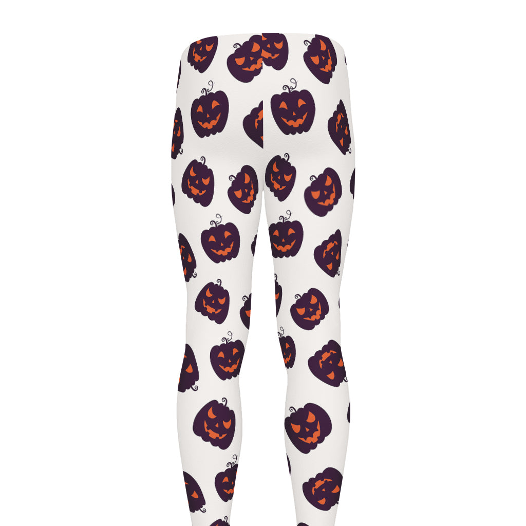 Purple Halloween Pumpkin Pattern Print Men's leggings