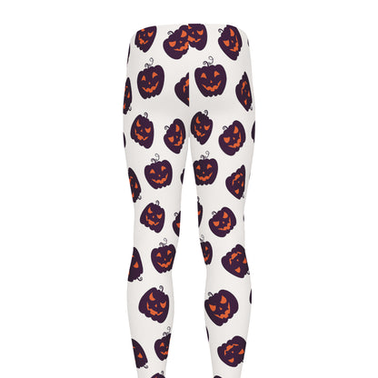 Purple Halloween Pumpkin Pattern Print Men's leggings