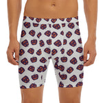 Purple Halloween Pumpkin Pattern Print Men's Long Boxer Briefs