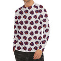 Purple Halloween Pumpkin Pattern Print Men's Long Sleeve Rash Guard