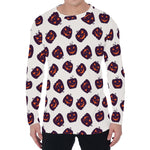 Purple Halloween Pumpkin Pattern Print Men's Long Sleeve T-Shirt