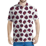 Purple Halloween Pumpkin Pattern Print Men's Polo Shirt