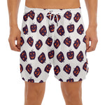 Purple Halloween Pumpkin Pattern Print Men's Split Running Shorts