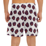 Purple Halloween Pumpkin Pattern Print Men's Split Running Shorts
