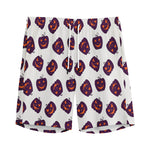 Purple Halloween Pumpkin Pattern Print Men's Sports Shorts