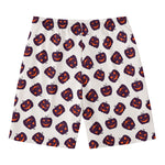 Purple Halloween Pumpkin Pattern Print Men's Swim Trunks