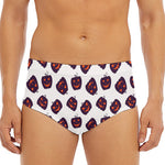 Purple Halloween Pumpkin Pattern Print Men's Triangle Swim Briefs
