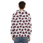 Purple Halloween Pumpkin Pattern Print Men's Velvet Pullover Hoodie