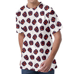 Purple Halloween Pumpkin Pattern Print Men's Velvet T-Shirt