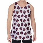 Purple Halloween Pumpkin Pattern Print Men's Velvet Tank Top