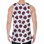 Purple Halloween Pumpkin Pattern Print Men's Velvet Tank Top