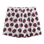 Purple Halloween Pumpkin Pattern Print Mesh Shorts