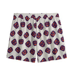 Purple Halloween Pumpkin Pattern Print Mesh Shorts
