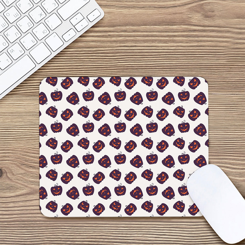Purple Halloween Pumpkin Pattern Print Mouse Pad