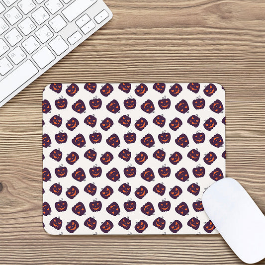 Purple Halloween Pumpkin Pattern Print Mouse Pad