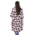 Purple Halloween Pumpkin Pattern Print Open Front Beach Cover Up