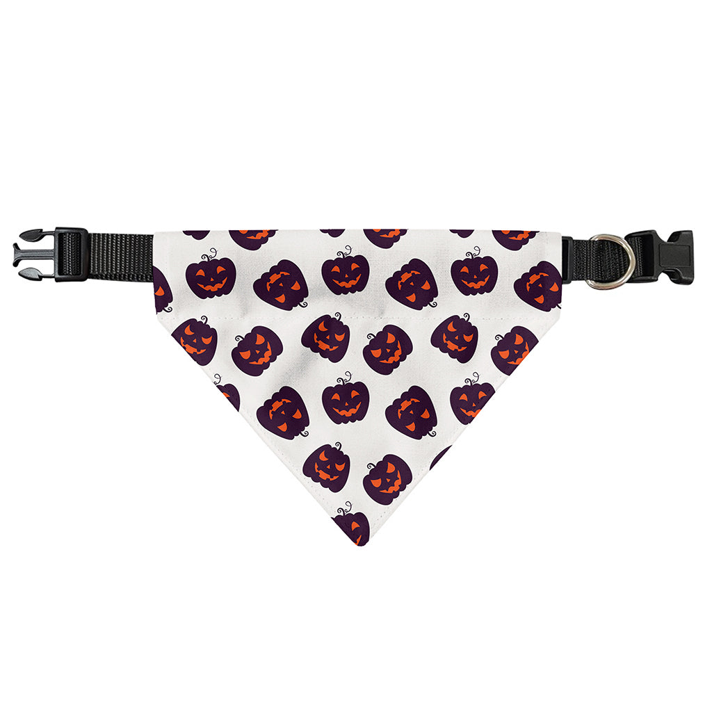 Purple Halloween Pumpkin Pattern Print Over The Collar Dog Bandana