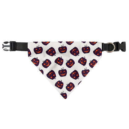 Purple Halloween Pumpkin Pattern Print Over The Collar Dog Bandana