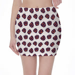 Purple Halloween Pumpkin Pattern Print Pencil Mini Skirt