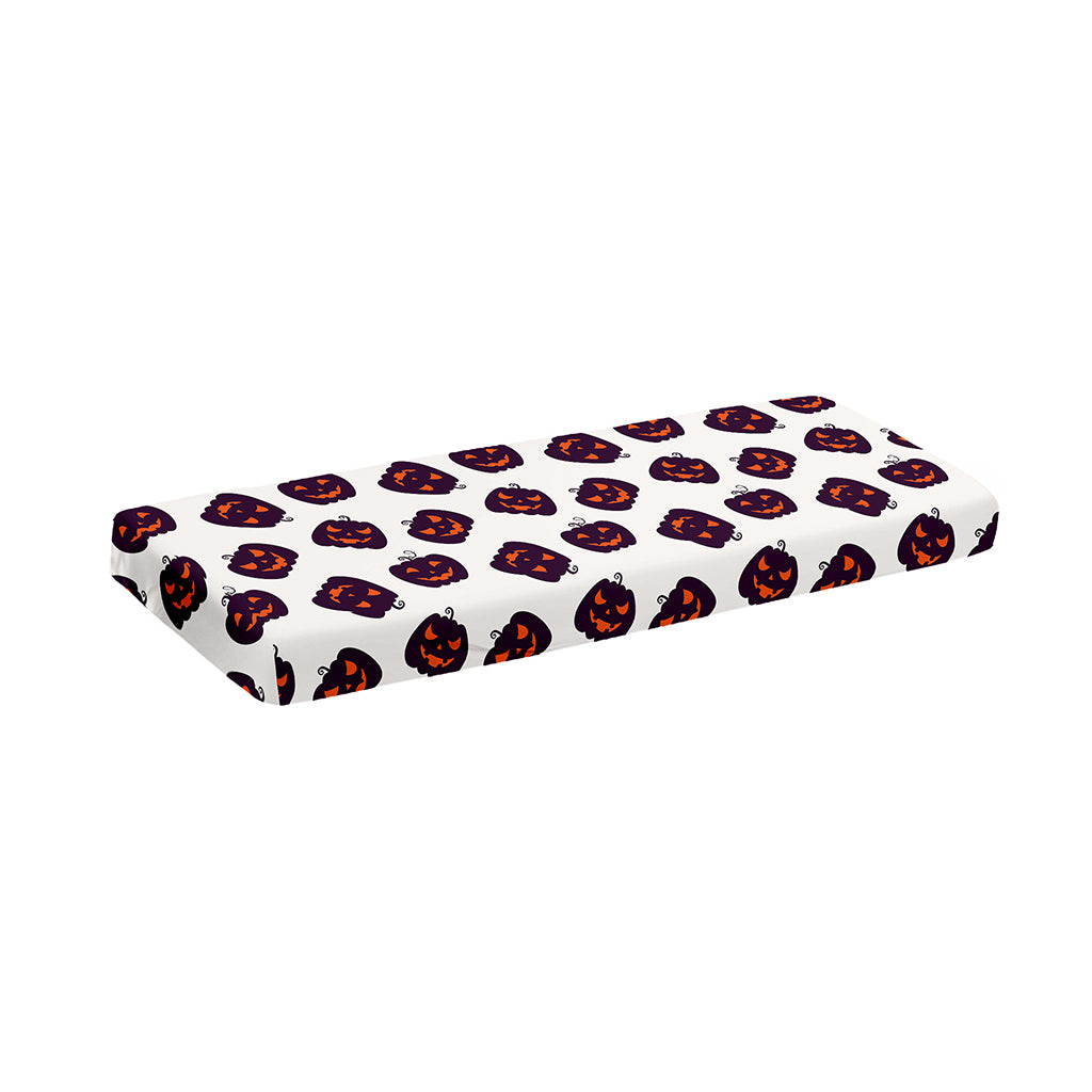 Purple Halloween Pumpkin Pattern Print Piano Keyboard Cover