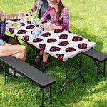 Purple Halloween Pumpkin Pattern Print Picnic Table Cover