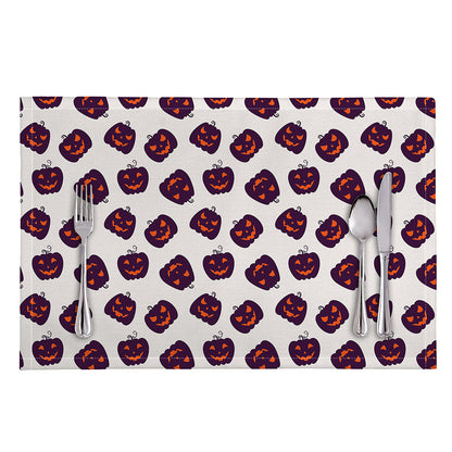 Purple Halloween Pumpkin Pattern Print Placemat