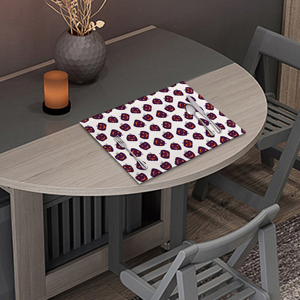 Purple Halloween Pumpkin Pattern Print Placemat