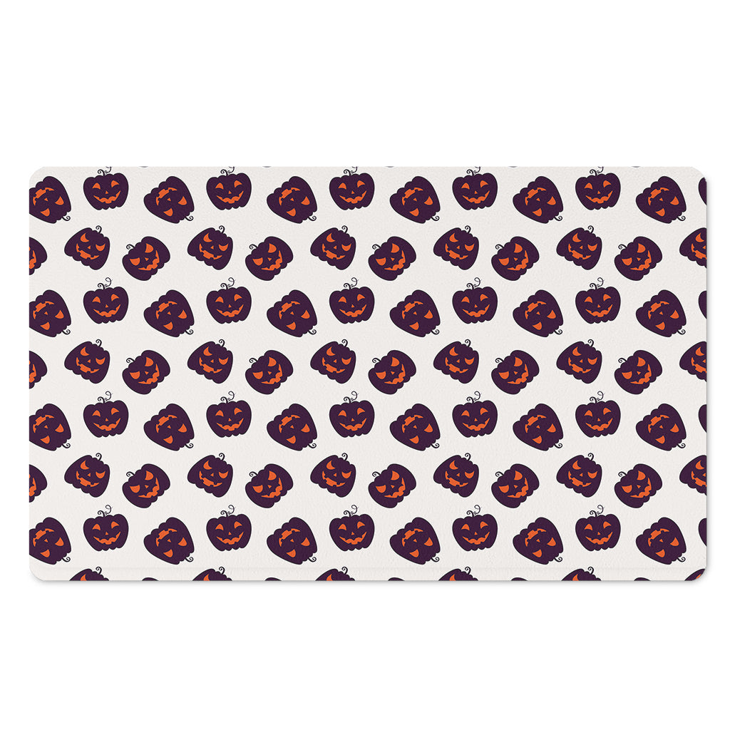 Purple Halloween Pumpkin Pattern Print Polyester Doormat