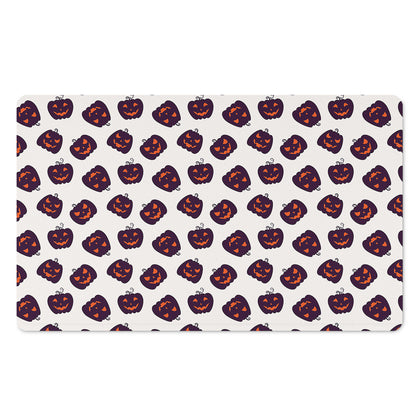 Purple Halloween Pumpkin Pattern Print Polyester Doormat
