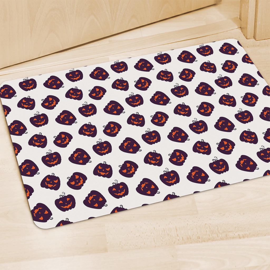 Purple Halloween Pumpkin Pattern Print Polyester Doormat