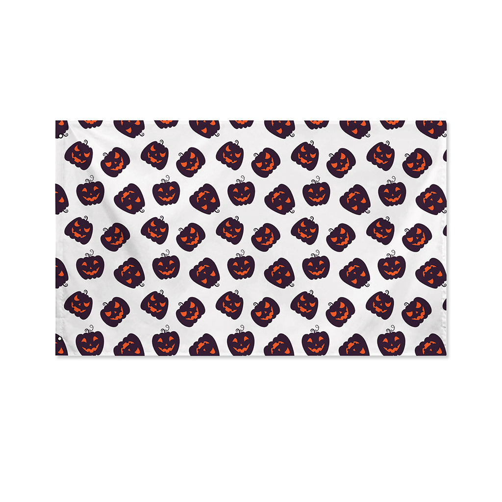 Purple Halloween Pumpkin Pattern Print Polyester Flag