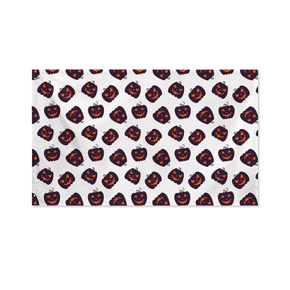Purple Halloween Pumpkin Pattern Print Polyester Flag